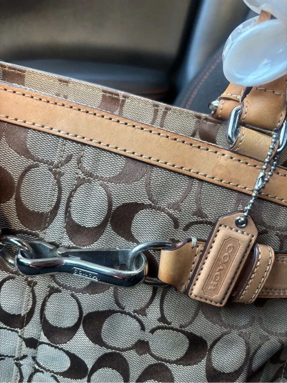 Vintage Fall Coach Signature Hampton Canvas Tote Bag